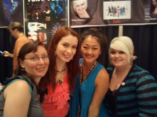 Ardi, Felicia Day, Amy Okuda, & Robin Thorsen at Dragon*Con 2011